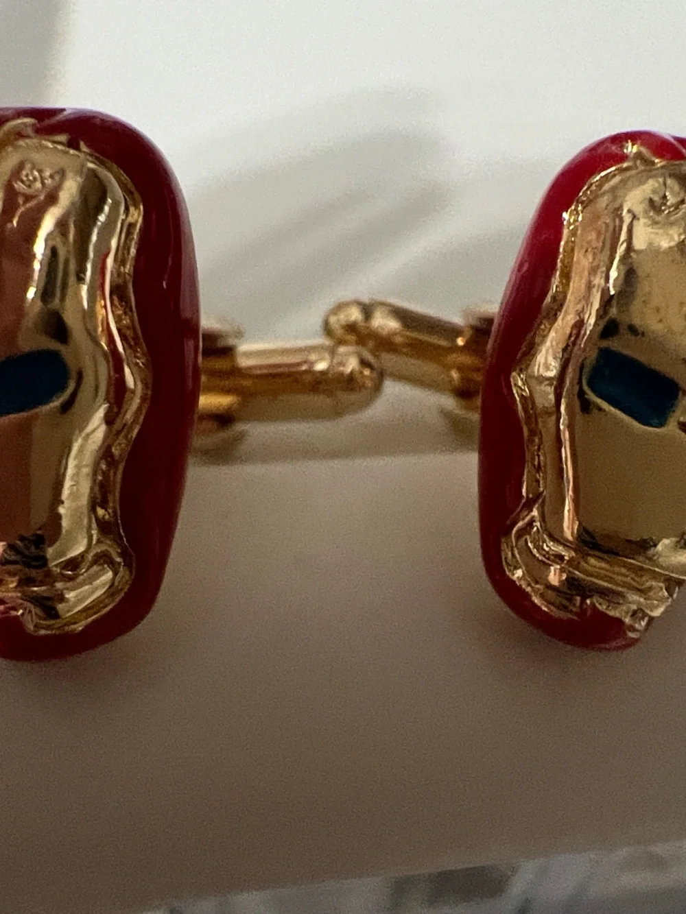 Iron Man Gold & Red Enamel Men’s Cufflinks
